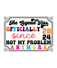 Officially Retired Svg, Retirement Svg, 2024 svg, Cricut Svg, Engraving File Svg, Cut File Svg, Instant Download, Retirement gift idea, gift