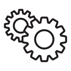 Gear icon in thin line style vector illustration graphic design