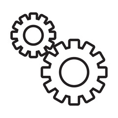 Gear icon in thin line style vector illustration graphic design