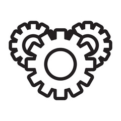 Gear icon in thin line style vector illustration graphic design