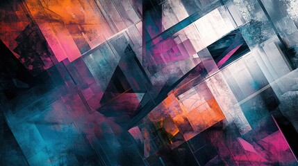 3D modern abstract geometric art background