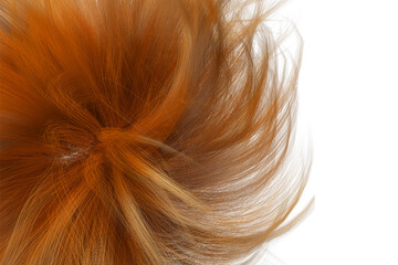 Naklejka premium Brown wavy hair, Closeup on luxurious curly brown hair with highlights.