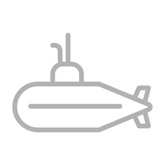 Fototapeta premium Submarine Vector Line Grey Icon Design