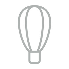 Hot air balloon Vector Line Grey Icon Design