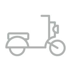 Scooter Vector Line Grey Icon Design