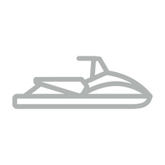 Jet ski Vector Line Grey Icon Design