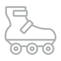 Roller skates Vector Line Grey Icon Design