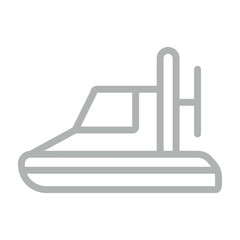 Hovercraft Vector Line Grey Icon Design