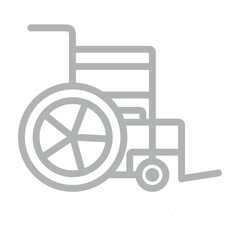 Wheelchair Vector Line Grey Icon Design