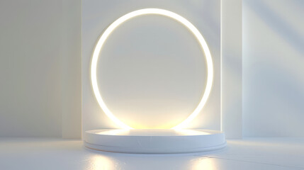 podium background 3d light tech stage