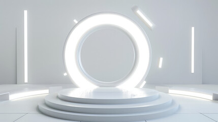 Obraz premium podium background 3d light tech stage