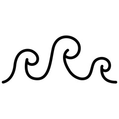 Wave icon in thin line style vector illustration graphic design