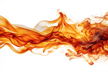 Abstract fire flow on transparent background