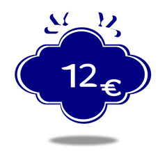 12€ white number, twelve euro, for web page and advertising.