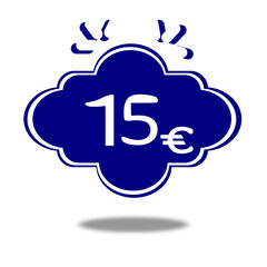15€ white number, fifteen euro, for web page and advertising.