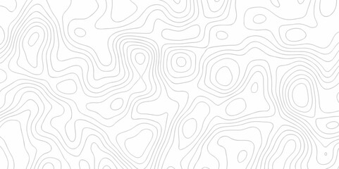 Fototapeta premium Vector white wave line geography landscape Topo contour map on white background. Geographic mountain relief diagram line wave carve pattern. Topographic world map contour lines map texture.