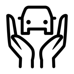 Car insurance icon in thin line style vector illustration graphic design