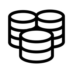 coin icon in thin line style vector illustration graphic design