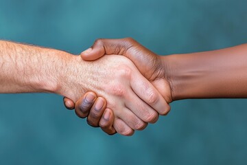 multiethnic men hand shake close up
