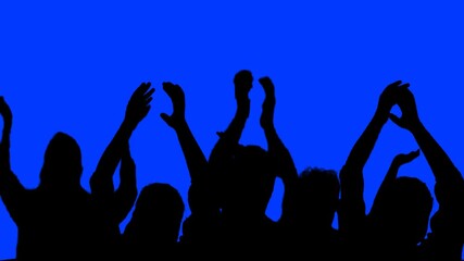 Animated video of the shadows of enthusiastic supporters cheering
