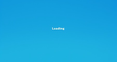 Fototapeta premium Minimalistic Video Thumbnail with White 'Loading' Text and Progress Bar on blue background 
