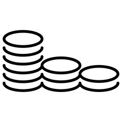 Coin icon in thin line style vector illustration graphic design