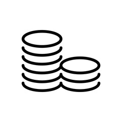 Coin icon in thin line style vector illustration graphic design
