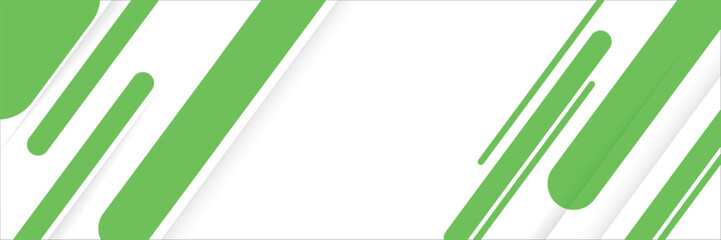 Green gradient geometric banner background with diagonal lines, vector illustration.