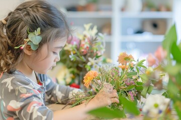 Children's Flower Arranging Class Encouraging Creativity and Fun Educational Activity for Kids