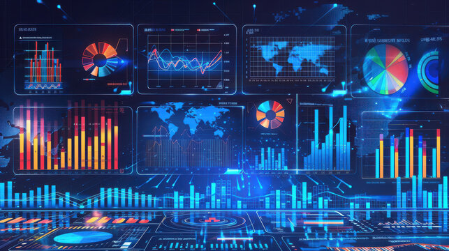 Data visualization of financial metrics and company performance in a business analytics presentation.