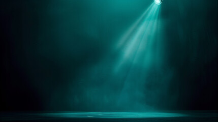 Blue Green Spotlight Casting a Beam Through Smok