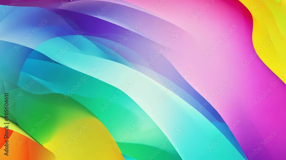 Poster a vibrant rainbow background with flowing waves of vibrant multi-colored hues. dynamic and fluid des