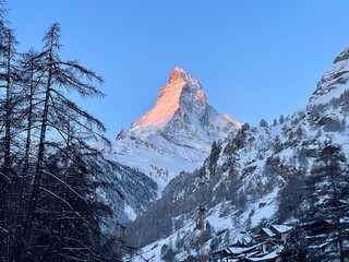 Matterhorn in Zermatt Switzerland at Sunrise