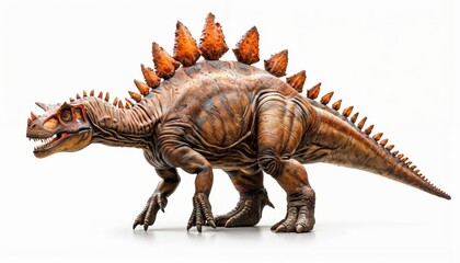 Stegosaurus dinosaur isolated on all-white background