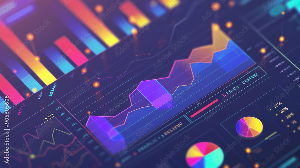 Aufkleber detailed graphs and analytics report showcasing company's financial performance and profit statistic