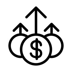 Profit icon in thin line style vector illustration graphic design