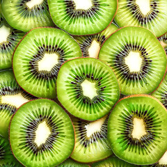 Fresh sweet kiwi slices pattern backgrond, close up