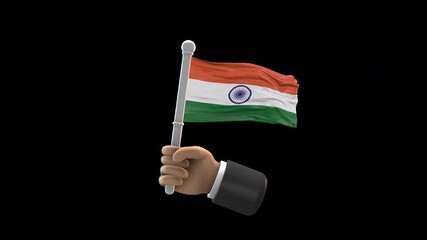 Celebrate the spirit of Indian Independence Day with our dynamic "Hand Cheering with the Indian Flag" animation. This 10-second loop video captures the essence of national pride with a hand waving,