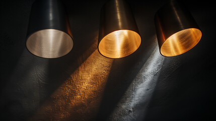 Three Spotlights in Gold, Silver, and Bronze