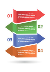 Modern and creative infographics made in the form of a vector template. Bright colors and abstract design elements are used. For use in presentations, web design and reports. Simple and clear.