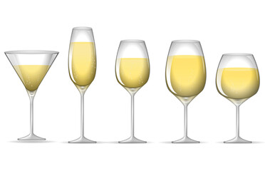 wine glass realistic isolated on white background 3D illustration,