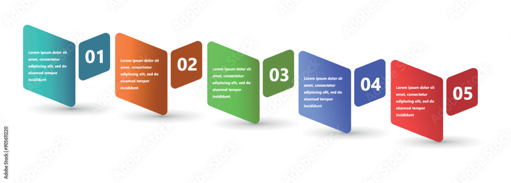 Poster Modern and creative infographics made in the form of a vector template. Bright colors and abstract design elements are used. For use in presentations, web design and reports. Simple and clear.