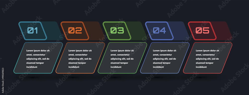 Poster modern and creative infographics made in the form of a vector template. bright colors and abstract d