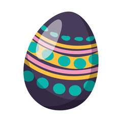 Decorated easter egg icon Easter season Vector