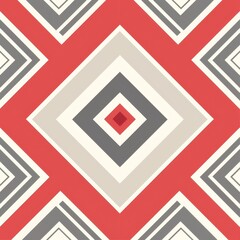 Obraz premium Stylish geometric pattern featuring diamonds and bold colors. Ideal for modern design, textiles, and wallpaper.