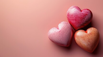 Obraz premium 3D Background of the symbol of love, minimalism, flat style. With text space.