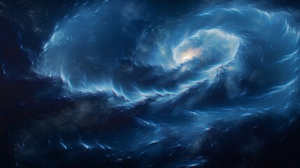Cosmic Nebula in Deep Space - Ideal for Science and Astronomy Concepts with Deep Blues