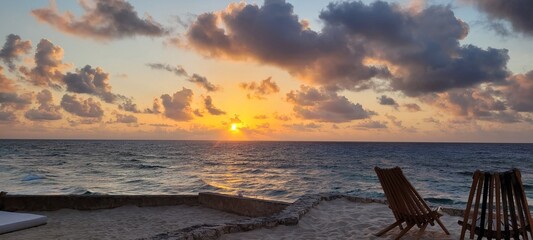 sunset over the sea