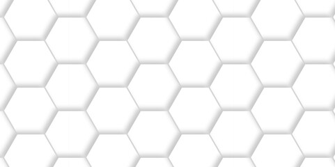 Fototapeta premium Abstract white 3d hexagon light creative digital concept vector surface grid hexagonal tile and mosaic background. vector illustration geometry science and technology cover web white honeycomb texture