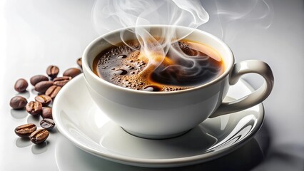 hot coffee mug with smoke
